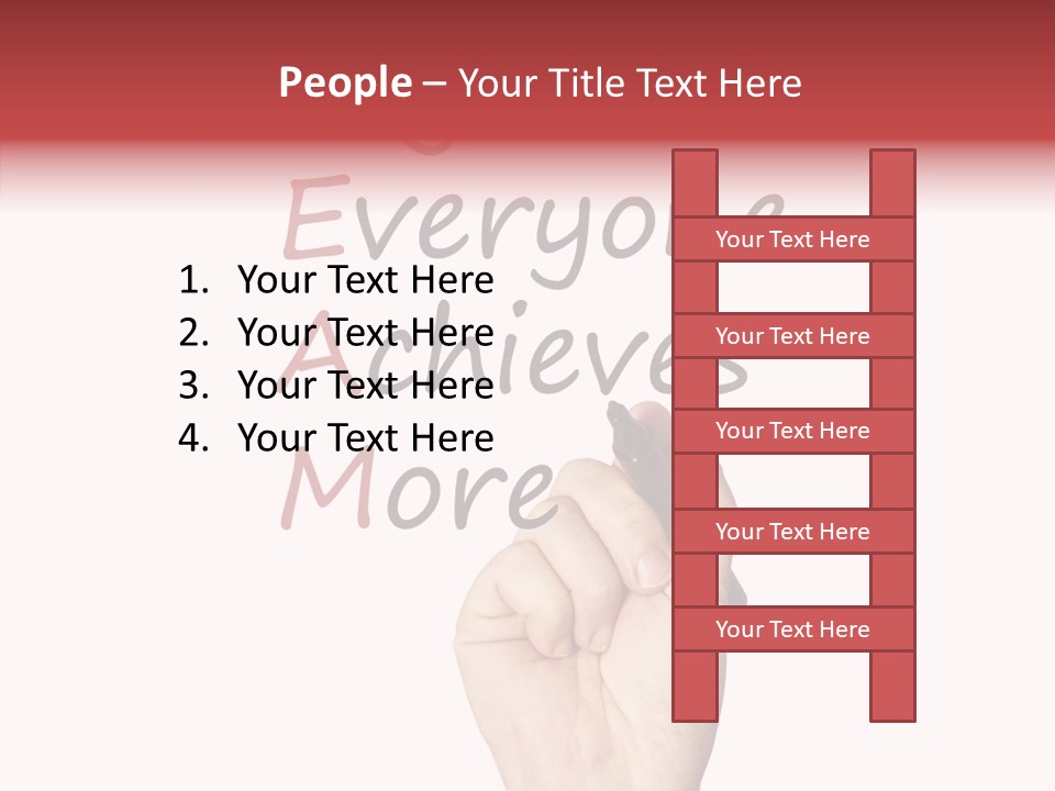 A Hand Writing On A Whiteboard With The Words Together Everyone Achieves More PowerPoint Template