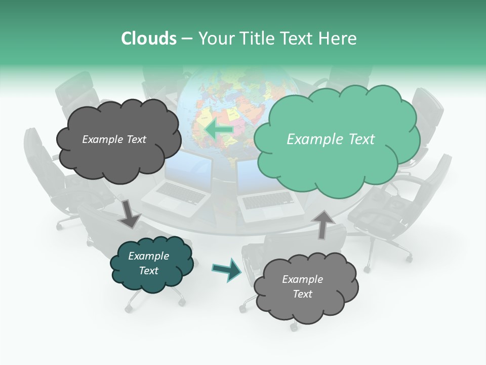 White Discussion Shape PowerPoint Template