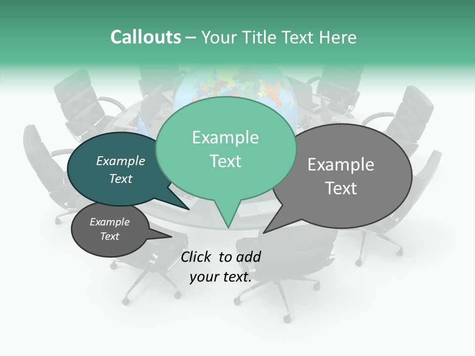 White Discussion Shape PowerPoint Template