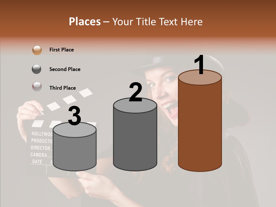 Clapper Hollywood Chalkboard PowerPoint Template