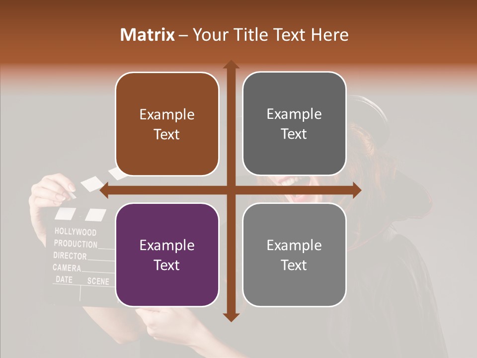 Clapper Hollywood Chalkboard PowerPoint Template