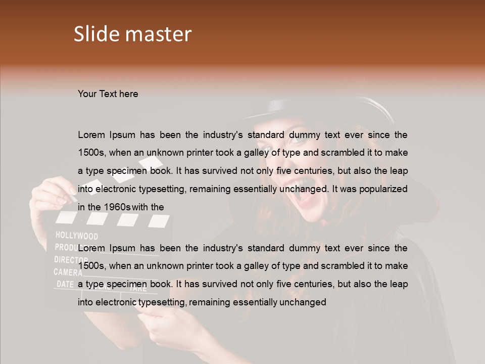 Clapper Hollywood Chalkboard PowerPoint Template