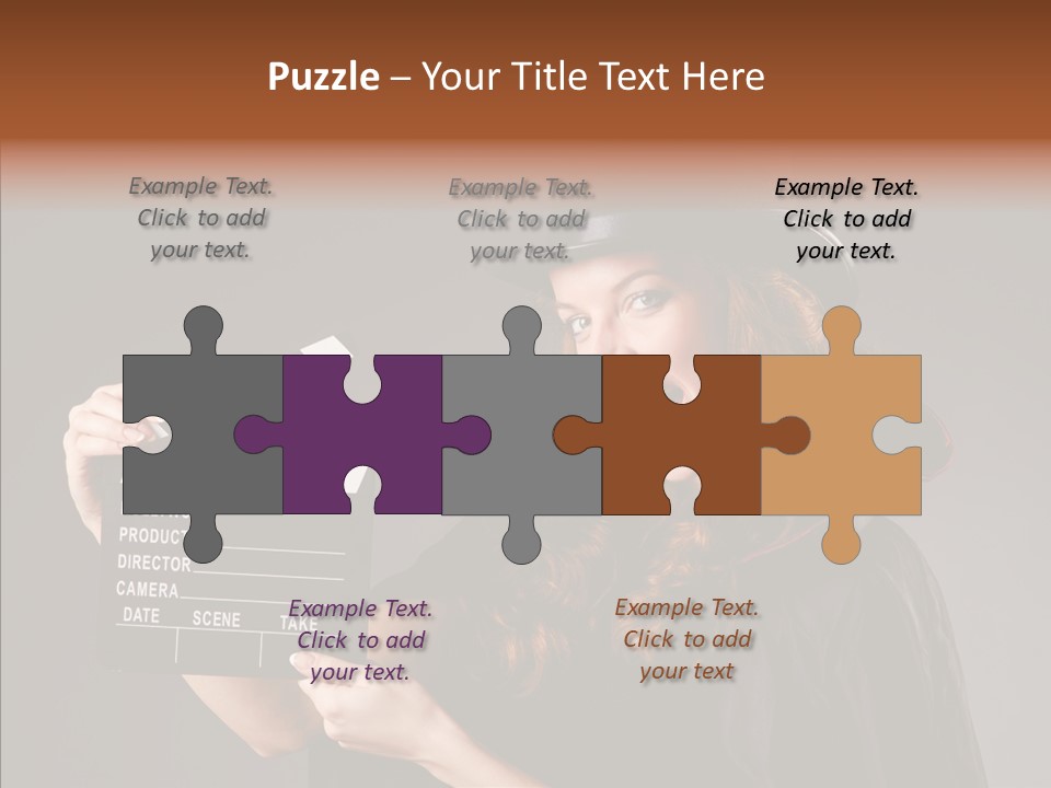 Clapper Hollywood Chalkboard PowerPoint Template