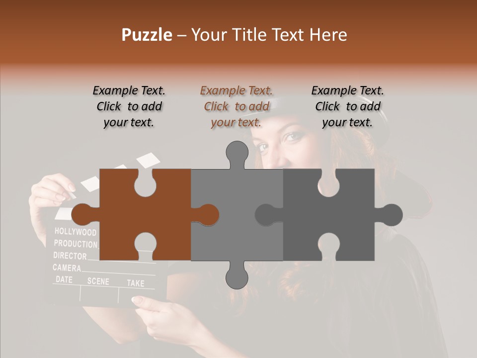 Clapper Hollywood Chalkboard PowerPoint Template