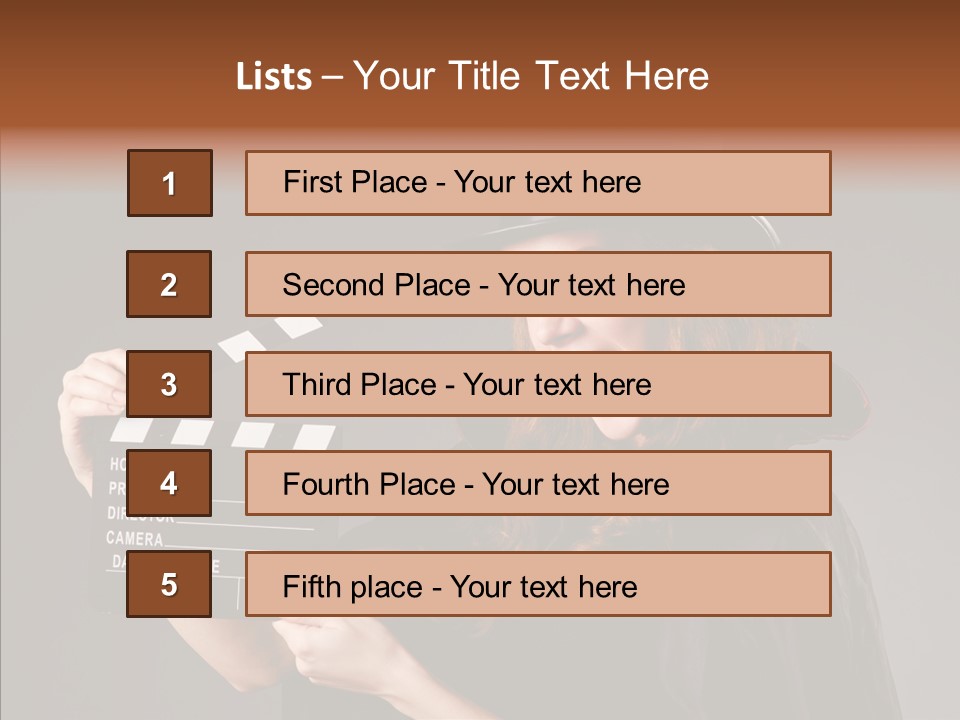 Clapper Hollywood Chalkboard PowerPoint Template