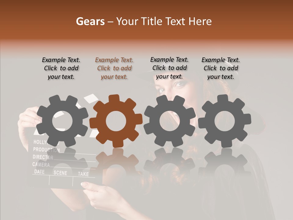 Clapper Hollywood Chalkboard PowerPoint Template