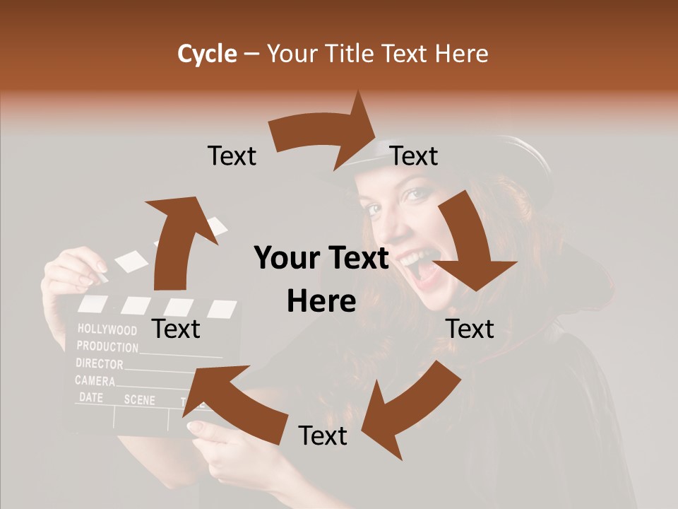 Clapper Hollywood Chalkboard PowerPoint Template