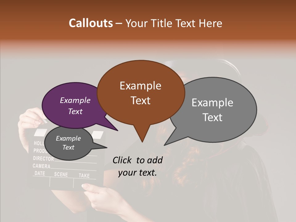 Clapper Hollywood Chalkboard PowerPoint Template