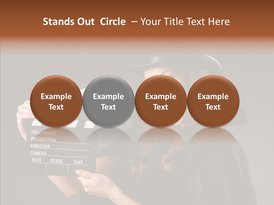 Clapper Hollywood Chalkboard PowerPoint Template