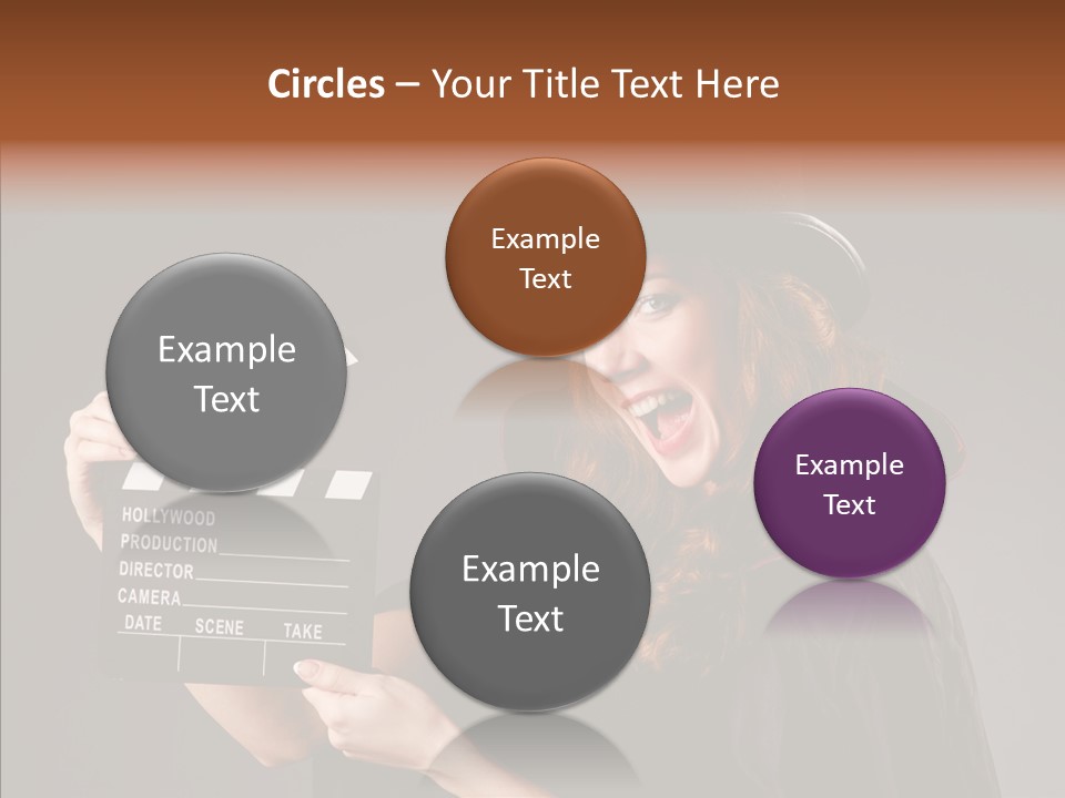 Clapper Hollywood Chalkboard PowerPoint Template