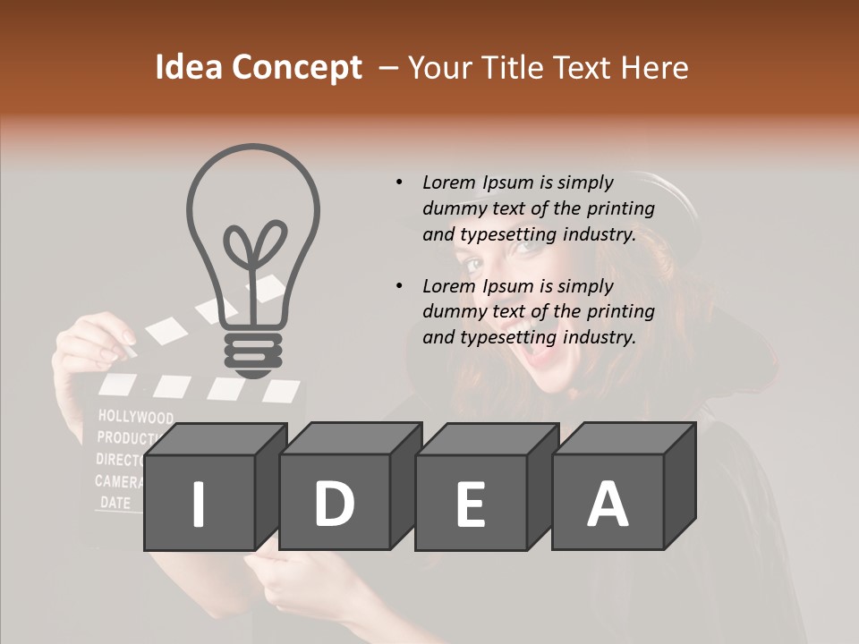 Clapper Hollywood Chalkboard PowerPoint Template