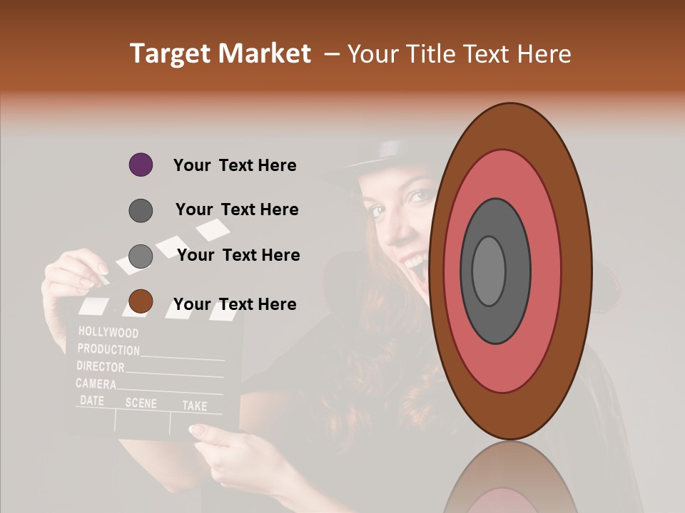 Clapper Hollywood Chalkboard PowerPoint Template