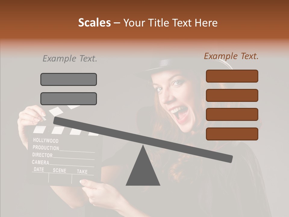 Clapper Hollywood Chalkboard PowerPoint Template