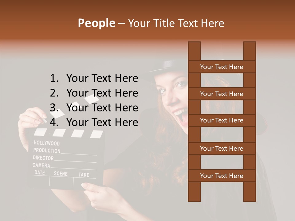 Clapper Hollywood Chalkboard PowerPoint Template