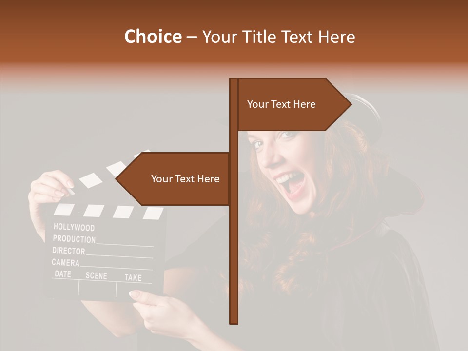Clapper Hollywood Chalkboard PowerPoint Template