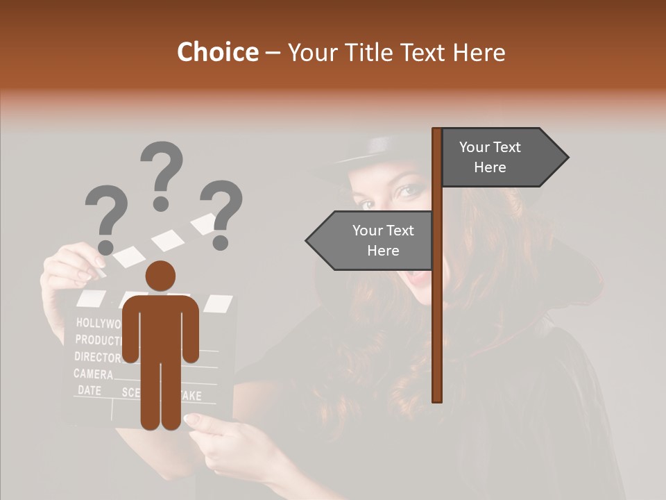 Clapper Hollywood Chalkboard PowerPoint Template