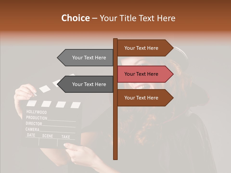 Clapper Hollywood Chalkboard PowerPoint Template