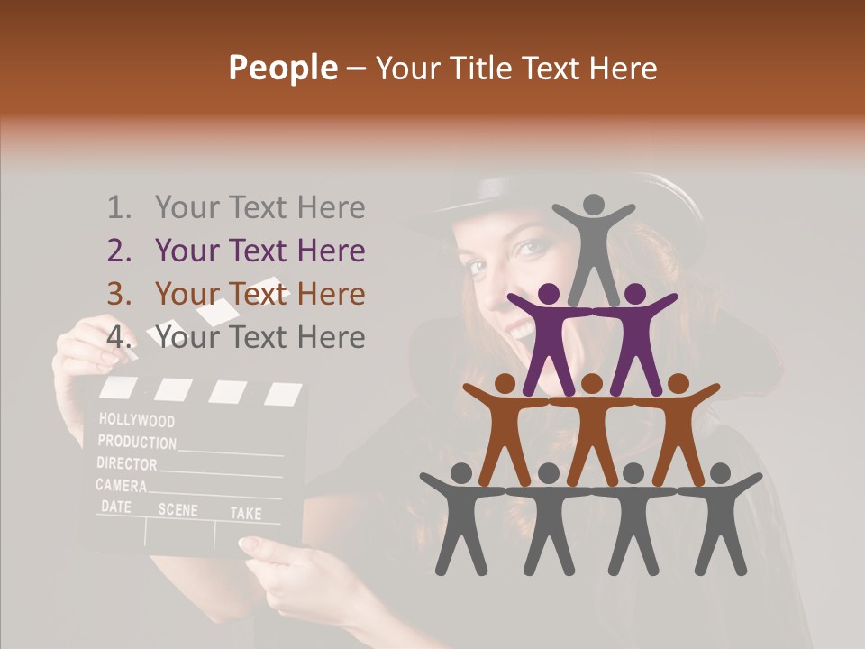 Clapper Hollywood Chalkboard PowerPoint Template