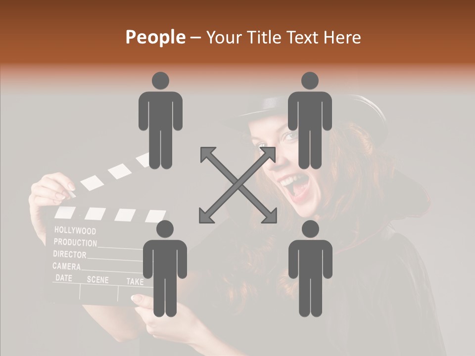 Clapper Hollywood Chalkboard PowerPoint Template