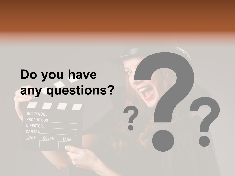 Clapper Hollywood Chalkboard PowerPoint Template