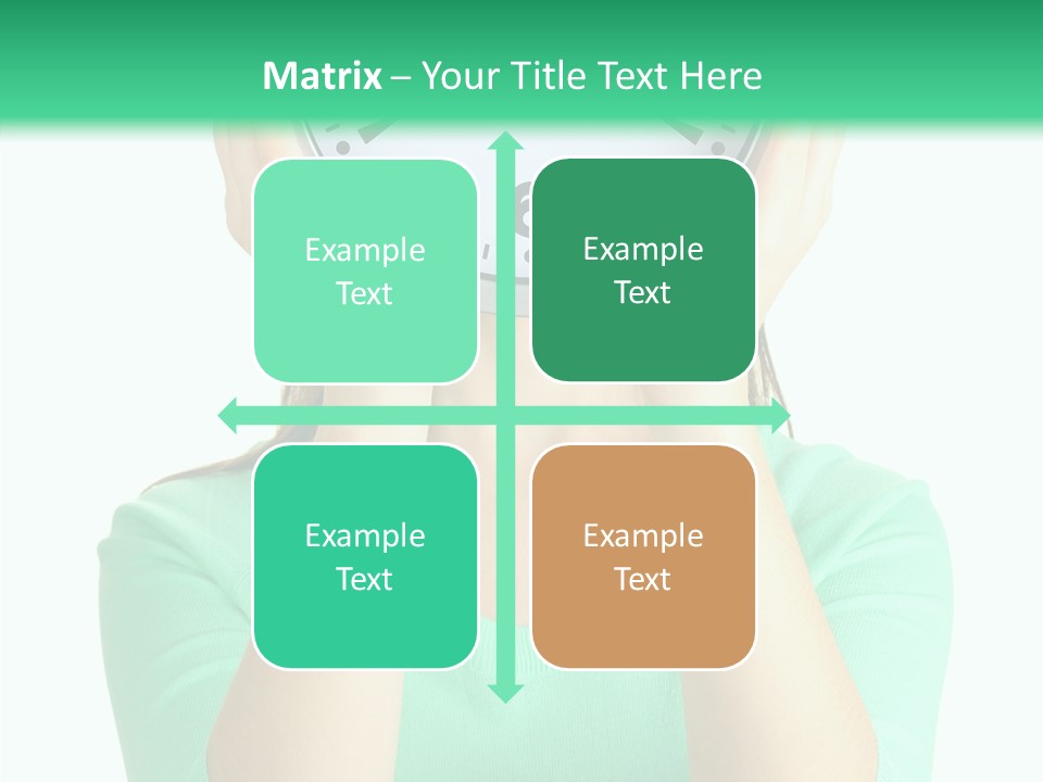 A Woman Covering Her Face With A Clock PowerPoint Template