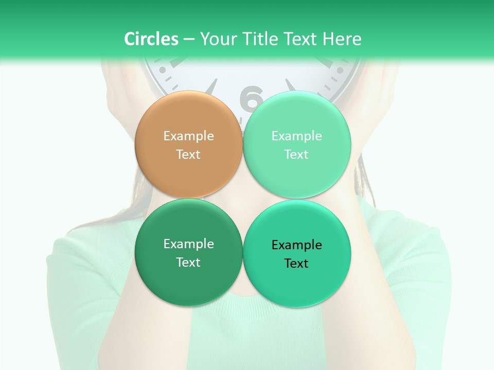 A Woman Covering Her Face With A Clock PowerPoint Template