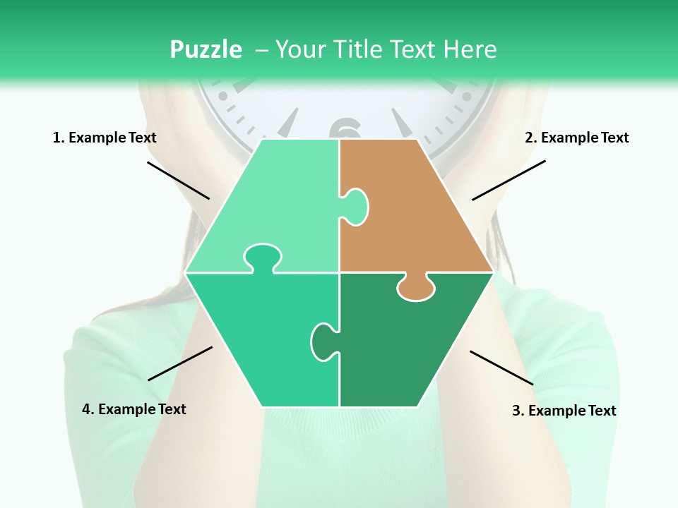 A Woman Covering Her Face With A Clock PowerPoint Template