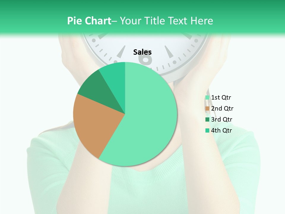 A Woman Covering Her Face With A Clock PowerPoint Template