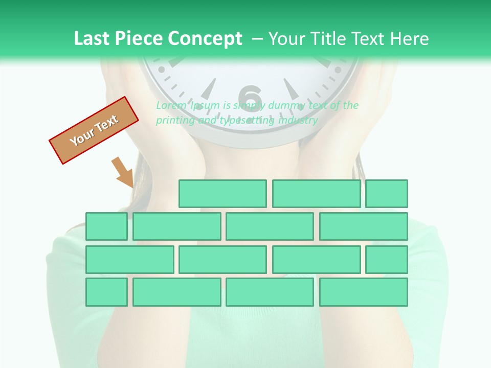 A Woman Covering Her Face With A Clock PowerPoint Template