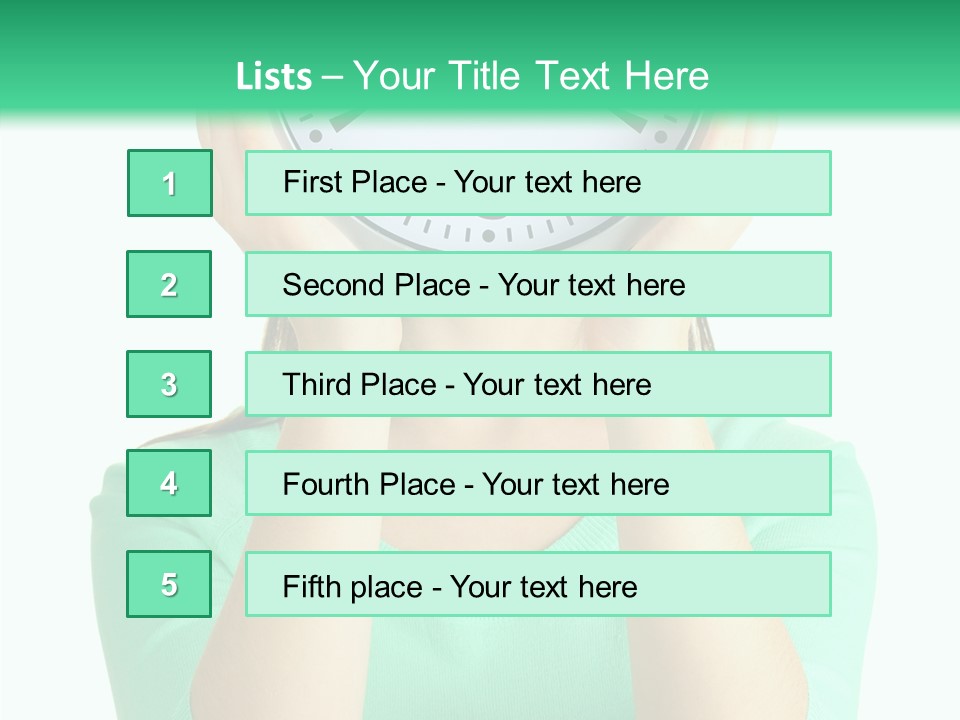 A Woman Covering Her Face With A Clock PowerPoint Template