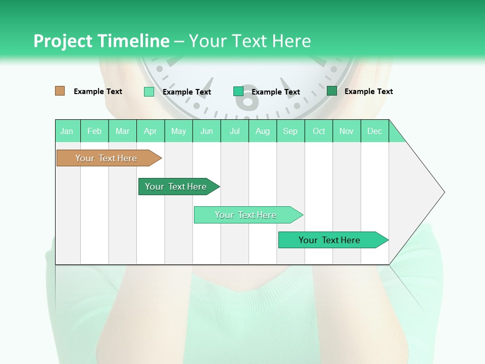A Woman Covering Her Face With A Clock PowerPoint Template