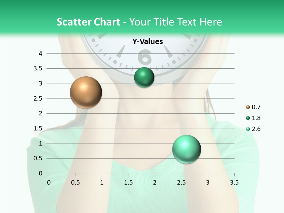 A Woman Covering Her Face With A Clock PowerPoint Template