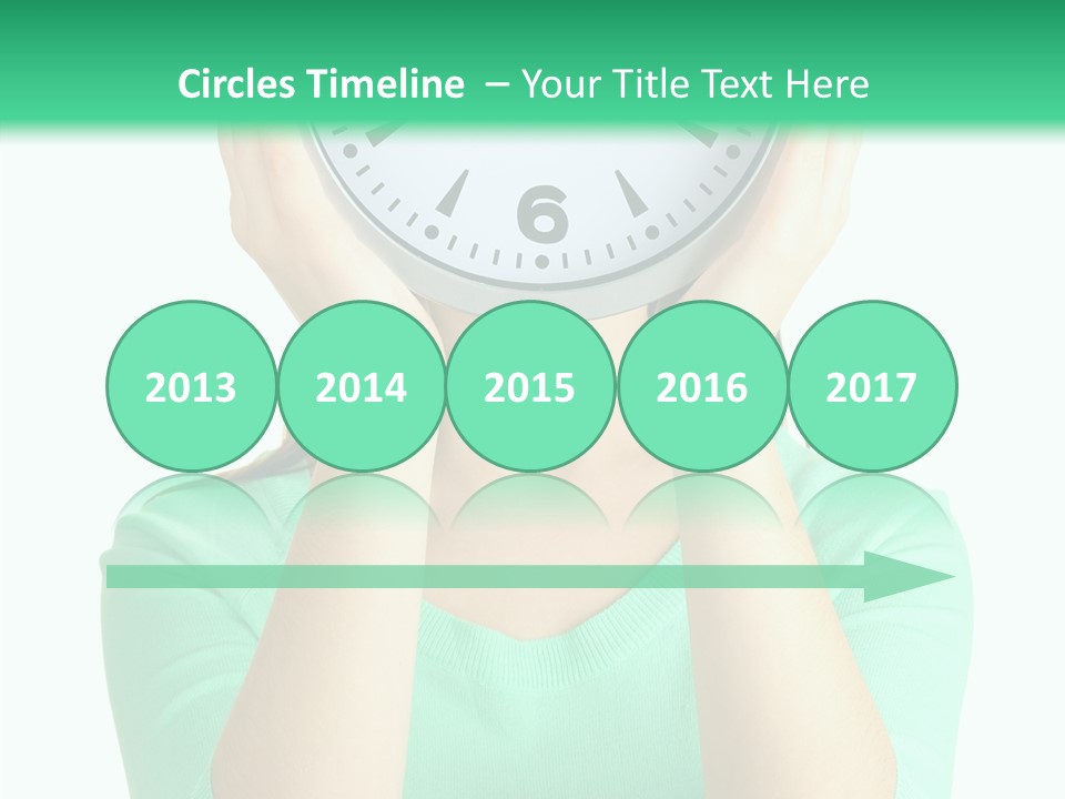 A Woman Covering Her Face With A Clock PowerPoint Template