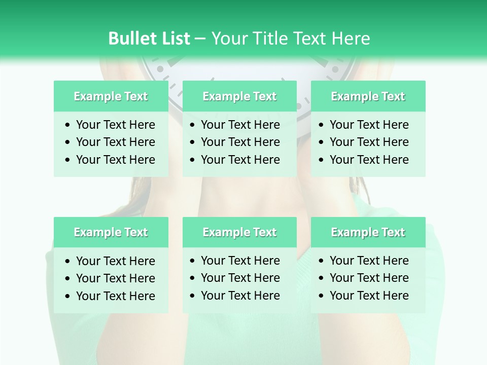 A Woman Covering Her Face With A Clock PowerPoint Template