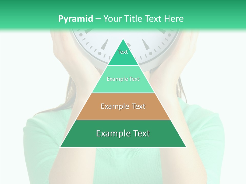 A Woman Covering Her Face With A Clock PowerPoint Template
