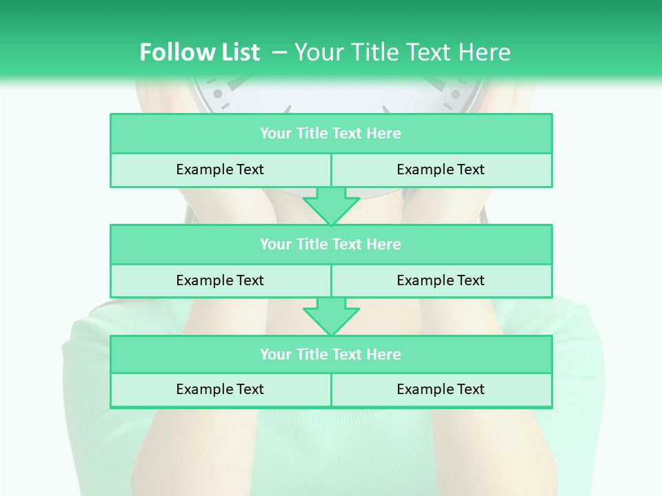 A Woman Covering Her Face With A Clock PowerPoint Template
