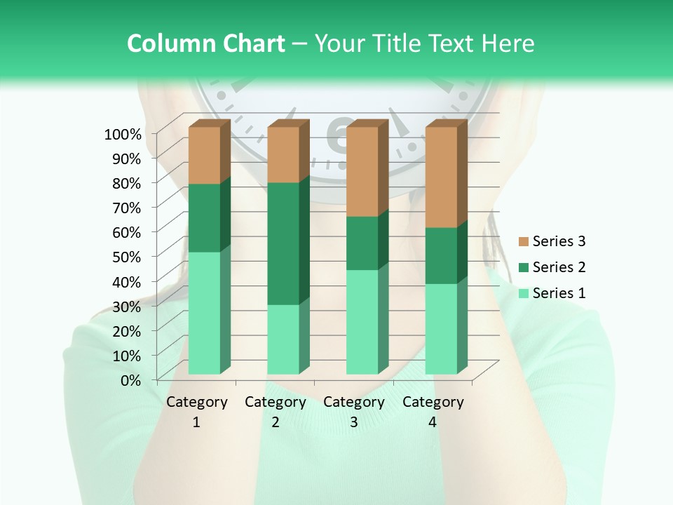 A Woman Covering Her Face With A Clock PowerPoint Template