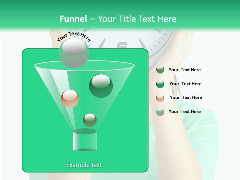 A Woman Covering Her Face With A Clock PowerPoint Template