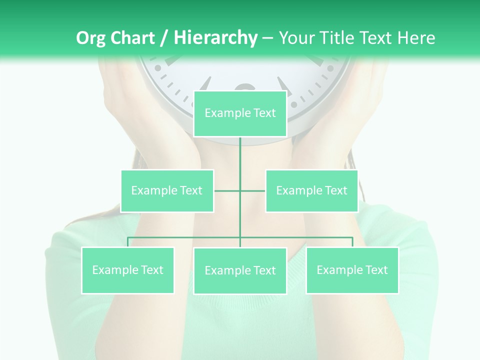 A Woman Covering Her Face With A Clock PowerPoint Template