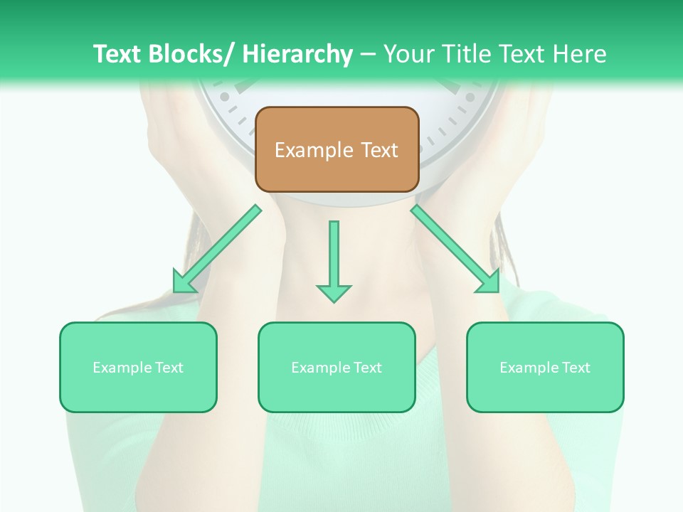 A Woman Covering Her Face With A Clock PowerPoint Template