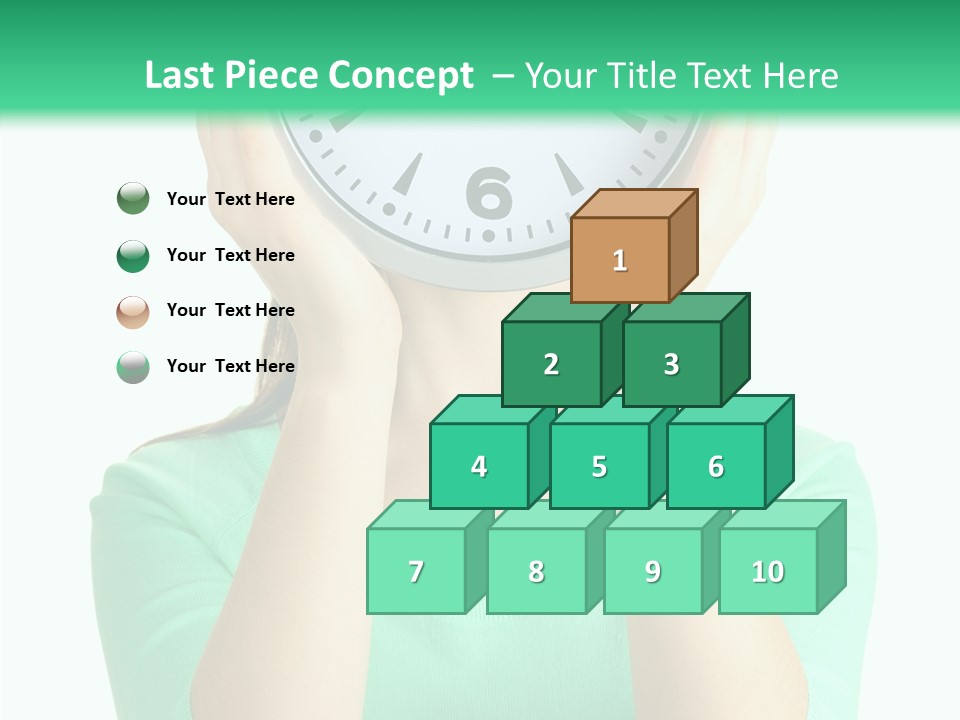 A Woman Covering Her Face With A Clock PowerPoint Template