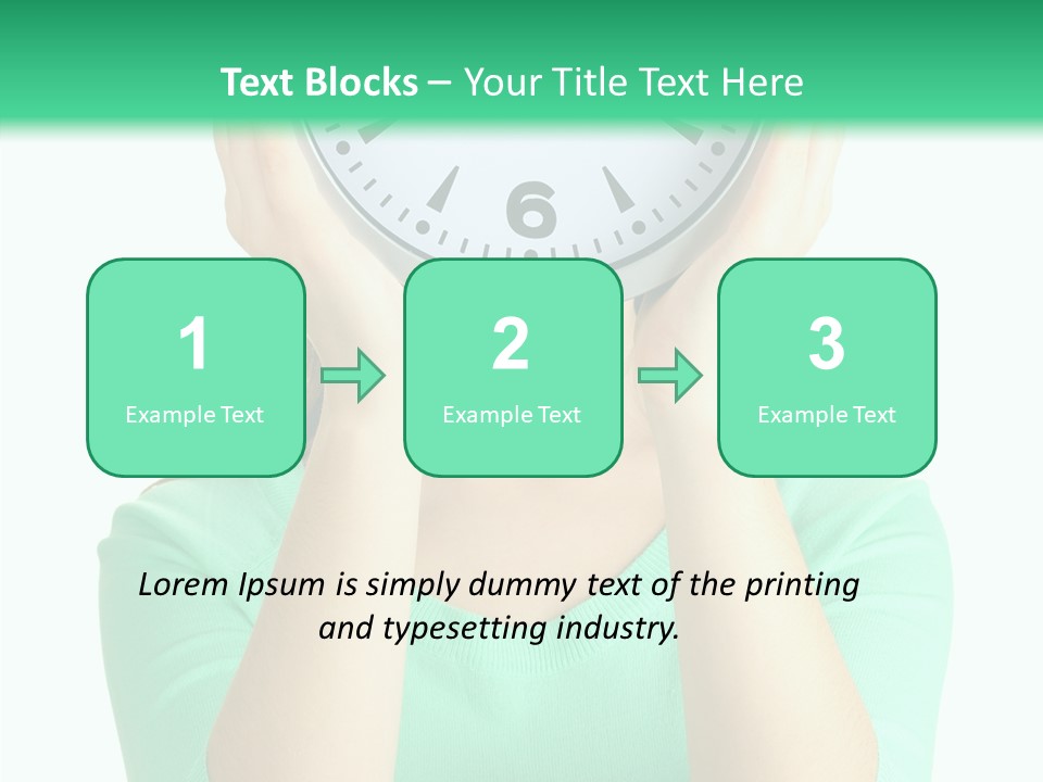 A Woman Covering Her Face With A Clock PowerPoint Template