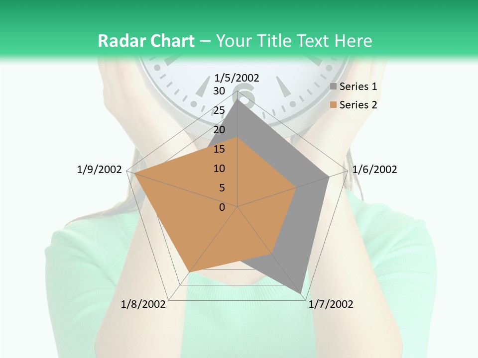 A Woman Covering Her Face With A Clock PowerPoint Template