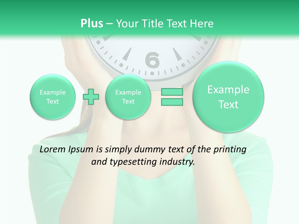 A Woman Covering Her Face With A Clock PowerPoint Template
