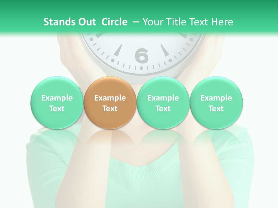 A Woman Covering Her Face With A Clock PowerPoint Template
