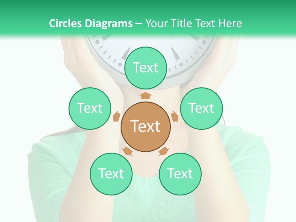 A Woman Covering Her Face With A Clock PowerPoint Template