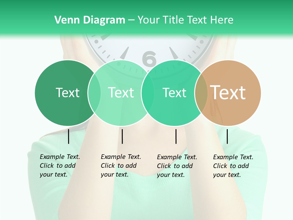 A Woman Covering Her Face With A Clock PowerPoint Template