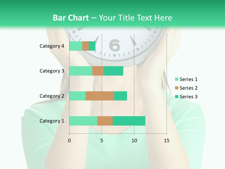 A Woman Covering Her Face With A Clock PowerPoint Template