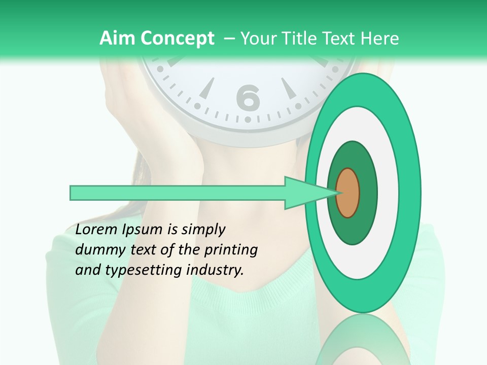 A Woman Covering Her Face With A Clock PowerPoint Template