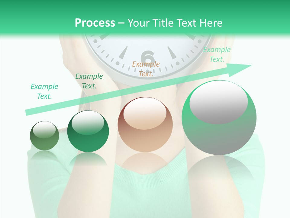 A Woman Covering Her Face With A Clock PowerPoint Template